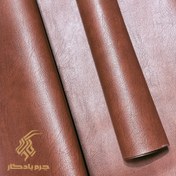 تصویر چرم مصنوعی رنگ عسلی طرح رگه دار - ۵۰*۱۴۰سانتیمتر (نیم متر ) 