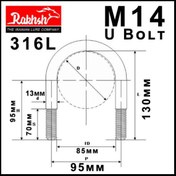 تصویر یو بولت رخش استیل 316 تومان۲۹۵.۰۰۰–تومان۵۸۰.۰۰۰