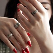 تصویر انگشتر نقره بابونه - انگشتر 