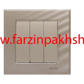 تصویر شاسی راه پله ویرا مدل کریستال بژ Veera Switch And Sockets Beige Crystal