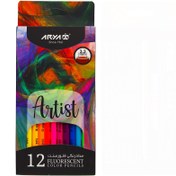 تصویر مداد رنگی فلورسنت آرتيست 12 رنگ آريا Arya Fluorescent Artist color Pencil - 12 Color