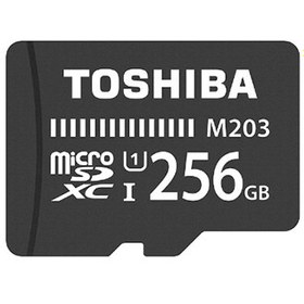 تصویر کارت حافظه microSDHC توشیبا مدل M203 کلاس 10 استاندارد UHS-I سرعت 100MBps ظرفیت 256 گیگابایت 