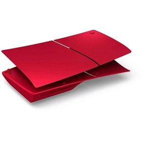 تصویر فیس پلیت ps5 slim دیسک خور - قرمز متالیک ps5 slim face plate metallic red disk holder