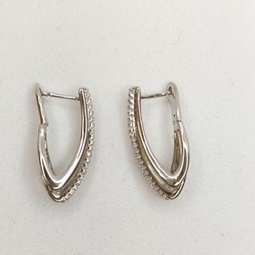 تصویر گوشواره زنانه نگین دار ژوپینگ مدل XUPING3737 طرح نیمه لوزی 