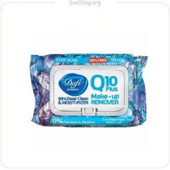 تصویر دستمال مرطوب پاک کننده آرایش Q10 گلدار درب‌دار دافی (اصل) Dafi Q10 Floral Makeup Remover Wet Wipes with Lid |