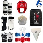 تصویر پک کامل لوازم تکواندو نیمه حرفه ای دخترانه 