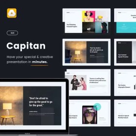 تصویر قالب پاورپوینت رایگان CAPITAN Minimal & Creative Template 