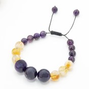 تصویر دستبند سنگ تراش آمیتیس و سیترین سایز 6 تا 12 