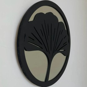 تصویر دیوارکوب آینه‌ای سه‌تکه برگی کد 905 wall hanging mirror three pieces leaf code 905