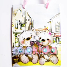 تصویر پاکت هدیه طرح خرس شاد سایز کوچک 
