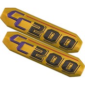 تصویر آرم قاب بغل موتورسیکلت فلزی چسبی 200 CC طلایی آرم قاب بغل موتور سیکلت هوندا فلزی چسبی 200 سی سی طلایی