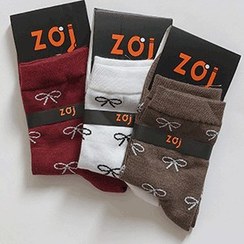 تصویر جوراب نیم ساق مدل پاپیون کد : 2618 