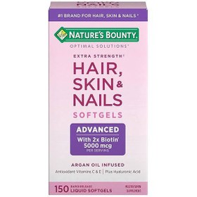 تصویر کپسول تقویت کننده مو، پوست و ناخن اوپتیمال سلوشن نیچرز بونتی Nature's Bounty Optimal Solutions Extra Strength Hair, Skin & Nails code N-1 