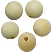تصویر مهره چوبی بسته 5 عددی - ۲۵ میلیمتری 