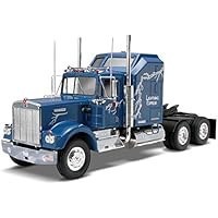 تصویر ماکت کامیون سنگین kenworth مدل W900 محصول revell. Revell 85-1507 Kenworth 900 Aerodyne Tractor 1:25 Scale 115-Piece Skill Level 4 Model Building Truck Kit, Blue, 12 years old and up