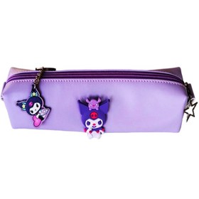 تصویر جامدادی چرمی آرمون مدل تک زیپ پیکسلی طرح کرومی فانتزی 