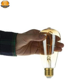 تصویر لامپ فیلامنتی 4 وات بروکس طرح گلابی pear 4 watt Burux