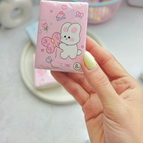 تصویر دستمال جیبی - خرگوش و گل 