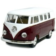 تصویر مدل خودرو اتوبوس کلاسیک 1962 VW 1:32 فلزی قهوه ای 2021 اورجینال Kinsmart 
