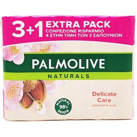 تصویر صابون پالمولیو PALMOLIVE مدل عصاره بادام و شکوفه بسته 4 عددی 