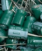 تصویر خازن الکترولیت 220uF - 16V Electrolytic capacitor 220uF - 16V