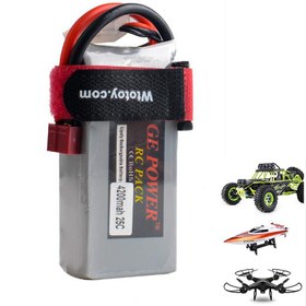 تصویر باتری لیپو GE Power 7.4V 4200MAH 25C 2S Lipo battery T plug for Wltoys 12428 12429 RC Model 