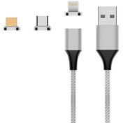 تصویر کابل مگنتی تبدیل USB به لایتنینگ/microUSB/USB-C دکین مدل DK-A59 طول 1 متر 