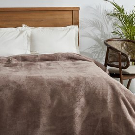 تصویر پتو دو نفره دورو پنبه کاراجاهوم Saye بژ 