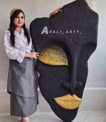 تصویر دیوارکوب چهره،فیس ماسک پاپیه ماشه face mask