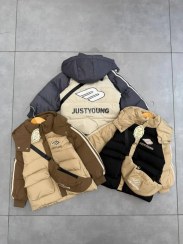 تصویر کاپشن داخل خز وارداتی اسپرت - طوسی / XXL 