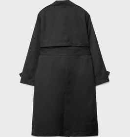 تصویر کت زنانه Stradivarius Flowy long trench coat 