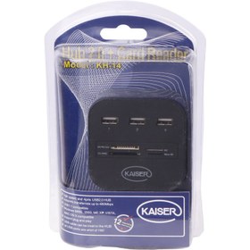 تصویر هاب و رم ریدر Kaiser KH-14 3port Kaiser KH-14 3port USB2.0 Hub and Card Reader