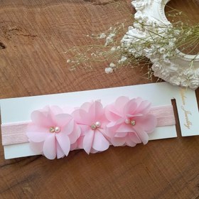 تصویر هدبند 3 گل حریر 