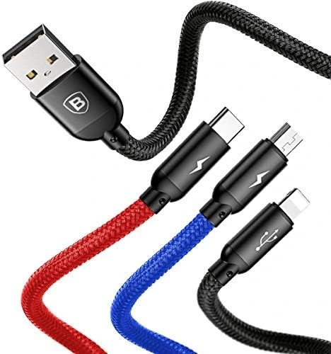 خرید و قیمت Baseus PD 3.5A multi charging cable, 3 primary colors 3-in ...
