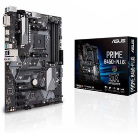 تصویر مادربرد ایسوس مدل PRIME B450-PLUS ASUS PRIME B450 PLUS DDR4 Motherboard