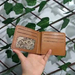 تصویر چرم برش خورده کیف پول جیبی لیزری مدل kpj01 