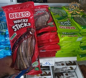 تصویر پاستیل شلنگی شکری ببتو BEBETO C.STICKS ROPE FIZZY POMME 180G