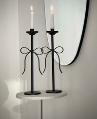 تصویر جا شمعی مدرن پاپیونی G219 - سفید 