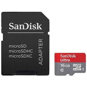 تصویر رم اس دی ۱۶ گیگ سن دیسک SanDisk SD Ultra U1 80MB/s ا SanDisk Ultra SDHC UHS-I U1 80MB/s 16GB memory card SanDisk Ultra SDHC UHS-I U1 80MB/s 16GB memory card