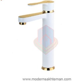 تصویر شیر روشویی پایه بلند کرومات مدل آریان Arian model chromated long faucet