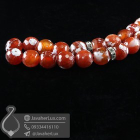 تصویر تسبیح ۳۳ دانه عقیق برفی قرمز کد ۵۰۰۰۷۲ 
