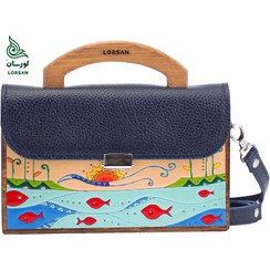 تصویر مینی بگ زنانه نازنین سرمه ای سایز بزرگ 