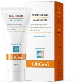 تصویر ضد آفتاب رنگی پوست خشک الی ژن +SPF 50 - لایت Oligen Sunscreen For Normal And Dry Skin - Light