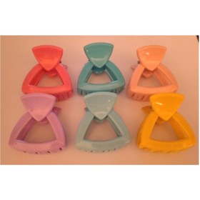 تصویر کلیپس مو دخترانه مدل مثلثی بسته 2 عددی در چند رنگ 