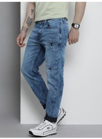 تصویر شلوار جین مردانه کشی آبی تیره مدل G-101 برند the indian garage co Men Dark Blue Stretchable G-101 Jeans