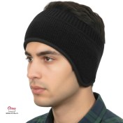 تصویر پیشانی بند روگوشی زمستانه/ پسرانه و مردانه مشکی 