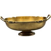 تصویر ظرف کشکول میوه و آجیل برنجی 