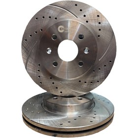 تصویر خرید و قیمت دیسک ترمز جلو ام وی ام 315 سوراخ دار خنک شونده برند روتینگر - مصباح ترمز 