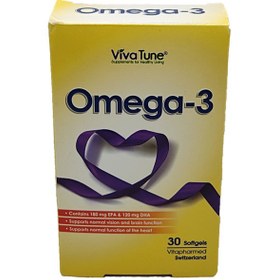 تصویر سافت ژل 3 امگا 1000 میلی گرم ویواتون 30 عدد Viva Tune Omega 3 1000 mg 30 soft gel