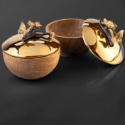 تصویر ست دو عددی قندان گلدکیش طرح باترفلای 